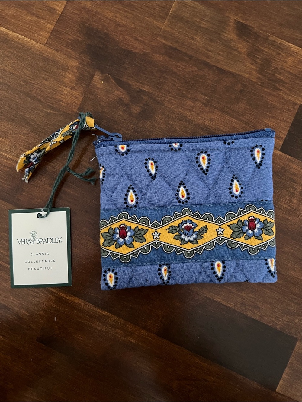 Vera Bradley Vntg French Blue Shoulder Bag, Detachable Long Strap & Coin Pouch - Picture 7 of 8